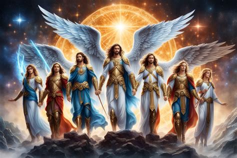 The seven archangels standing on a celestial battlefield by ViaPonto 10 ...