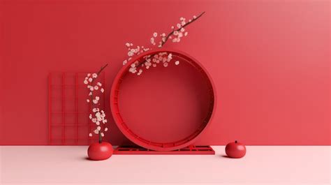 Premium AI Image | Red Chinese Lunar New Year background