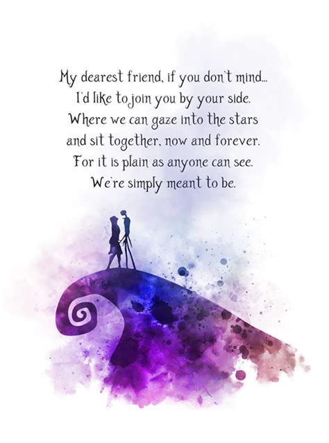 Nightmare Before Christmas Quote ART PRINT Jack and Sally, My dearest ...