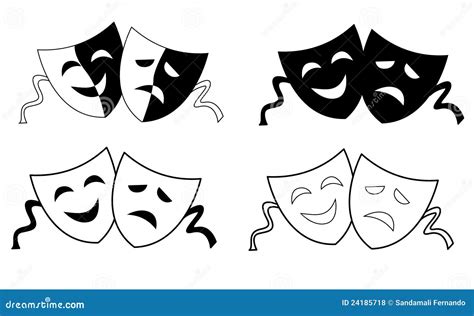 Theater masks stock vector. Illustration of circus, drama - 24185718