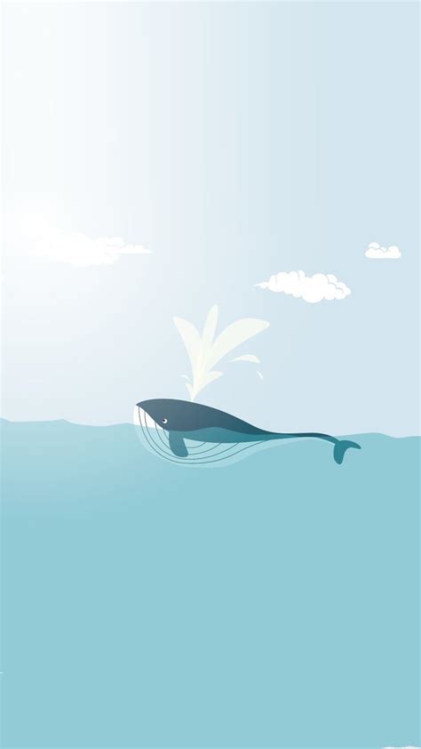 Minimalist Whale Phone Wallpaper