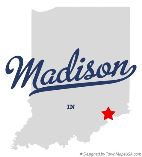 Map of Madison, Jefferson County, IN, Indiana