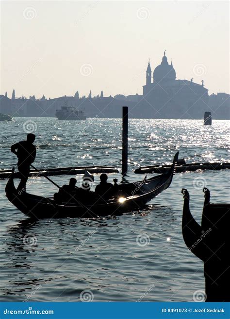 Venice - Gondolier - Silhouette Stock Image - Image of winter, italy ...