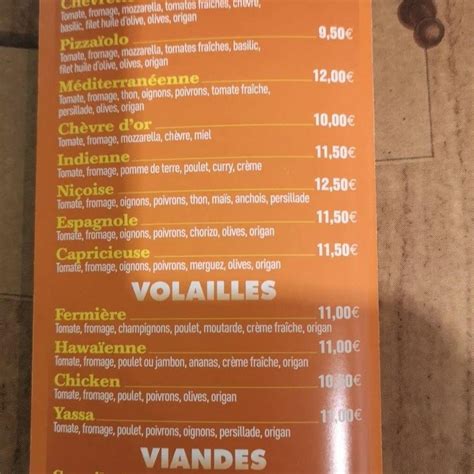 Menu at Azur Pizzas pizzeria, Menton