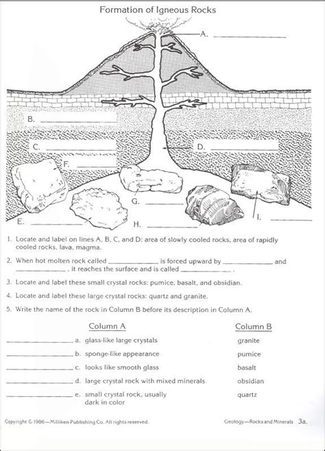 Rocks And Minerals Free Printable Worksheets