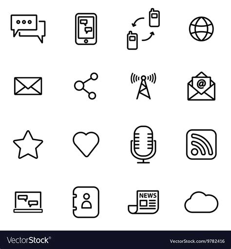 Thin line icons Royalty Free Vector Image - VectorStock