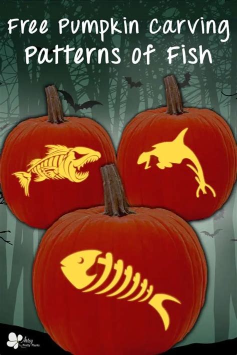 Free Fish Pumpkin Carving Patterns & Stencils - Artsy Pretty Plants