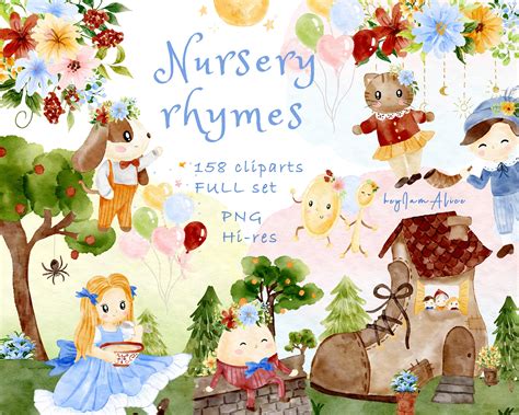 Nursery rhymes clipart | Creative Market