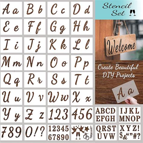 Buy KASTWAVE Letter Stencils for Painting on Wood - Alphabet Stencils ...