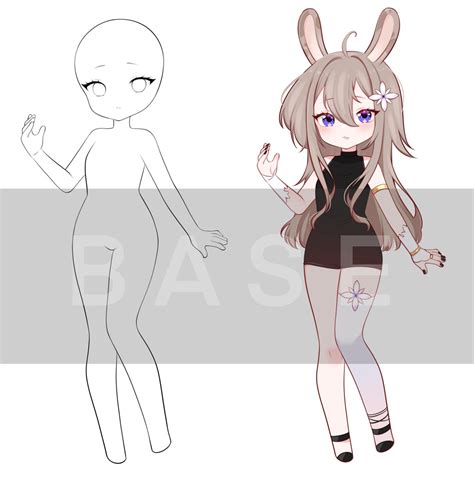 P2U Chibi Full Body BASE for Drawing/custom/commission/vtuber/oc/adopt ...