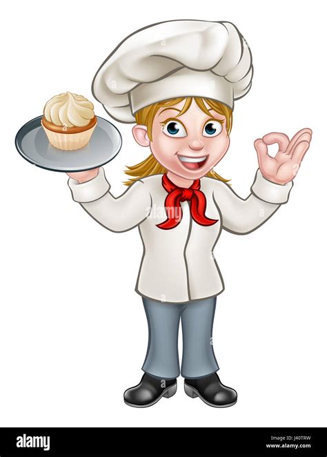 Female Pastry Chef Cartoon