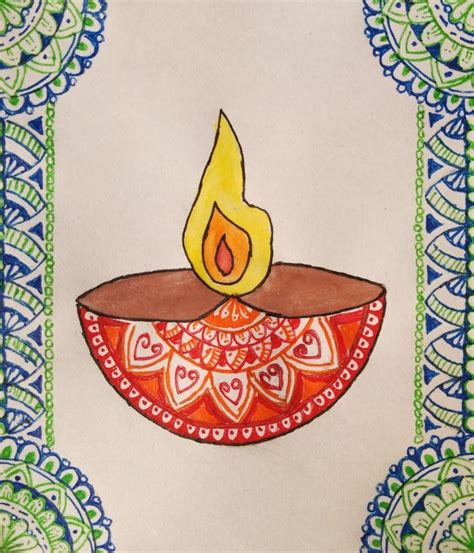 Diya Mandala Art | Mandala art, Diwali drawing, Madhubani art