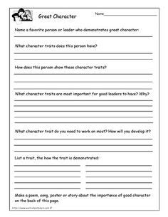 1000+ images about Character Worksheets on Pinterest | Worksheets, Good ...