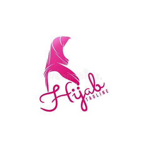 Abaya, Hijab, Veil on Pink Color Logo Ideas. Inspiration Logo Design ...