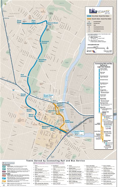 Newark Light Rail system Map - Newark NJ • mappery