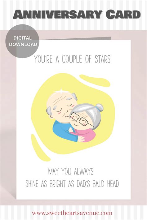 Printable Anniversary Card for Parents - You're a Couple of Stars ...