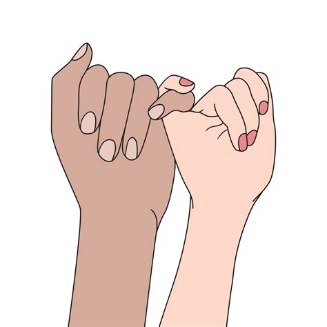 finger locked pinky promise, promise gesture. 3109239 Vector Art at ...