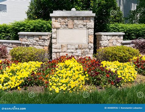 Blank Sign of the Subdivision Entrance Stock Photo - Image of estate ...