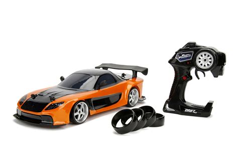 Jada Toys Fast & Furious Han’s Mazda RX-7 Drift RC Car, 1: 10 Scale 2 ...