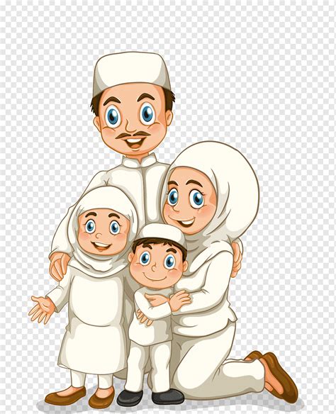 Gambar Keluarga Bahagia Kartun Muslim