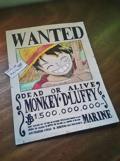 Luffy wanted poster drawing : OnePiece