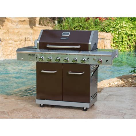 Nexgrill Deluxe 6-Burner Propane Gas Grill in Mocha with Ceramic Seari ...