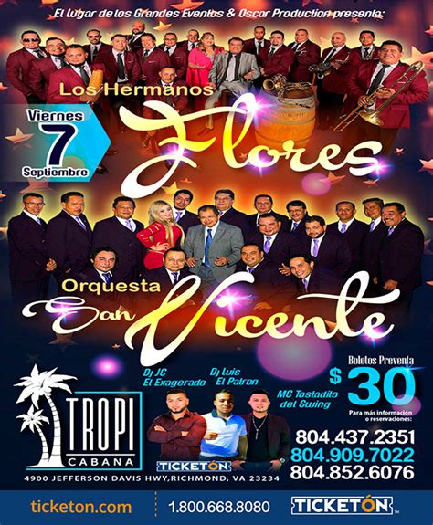 Los Hermanos Flores Richmond Tickets Boletos Tropicabana