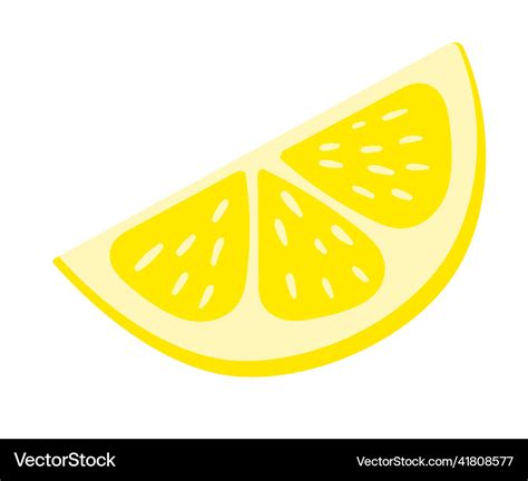 Cartoon lemon slice isolated Royalty Free Vector Image