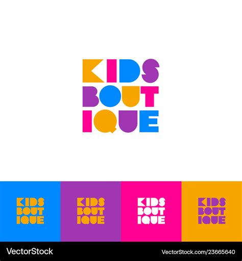 Kids boutique logo children clothing store Vector Image