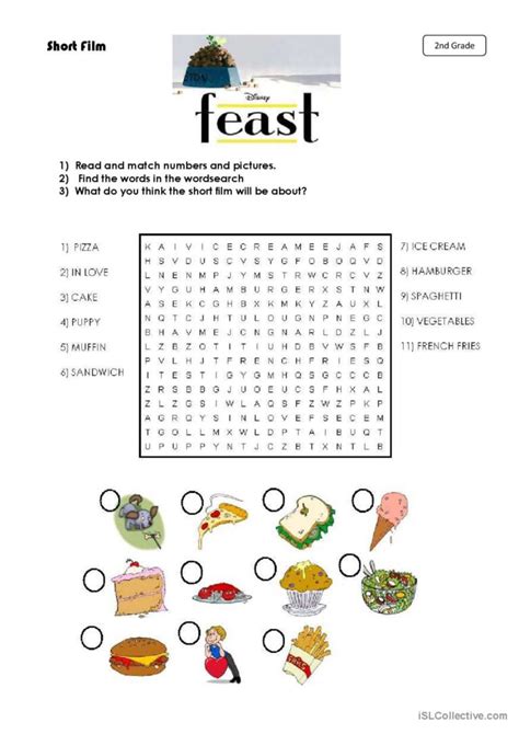 FEAST: Disney Pixar short film works…: English ESL worksheets pdf & doc