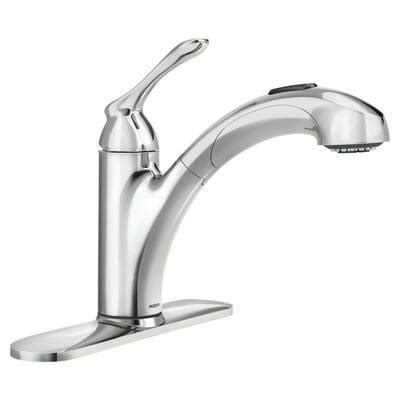 MOEN Banbury Single-Handle Pull-Out Sprayer Kitchen Faucet in Chrome ...