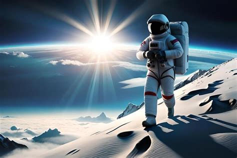 Premium AI Image | 3d astronaut spaceman on space background 3d ...