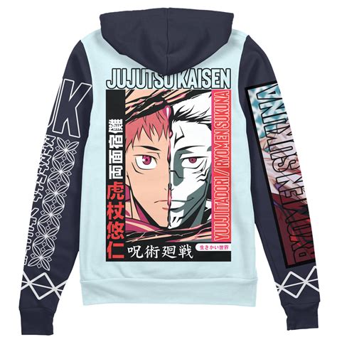 Itadori x Sukuna Jujutsu Kaisen Streetwear Zip Hoodie Jacket - Anime Ape