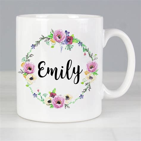 Personalised Floral Mug