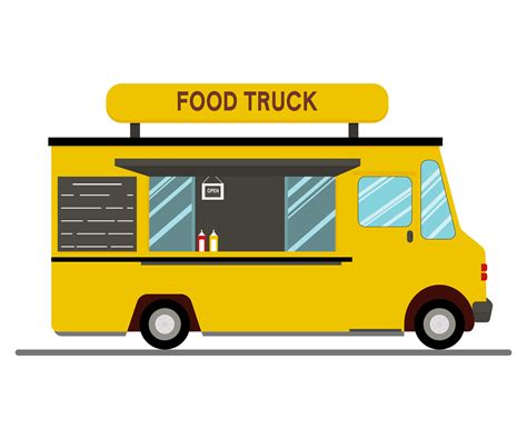 Street food truck. Fast food Delivery. Flat vector illustration 5142546 ...