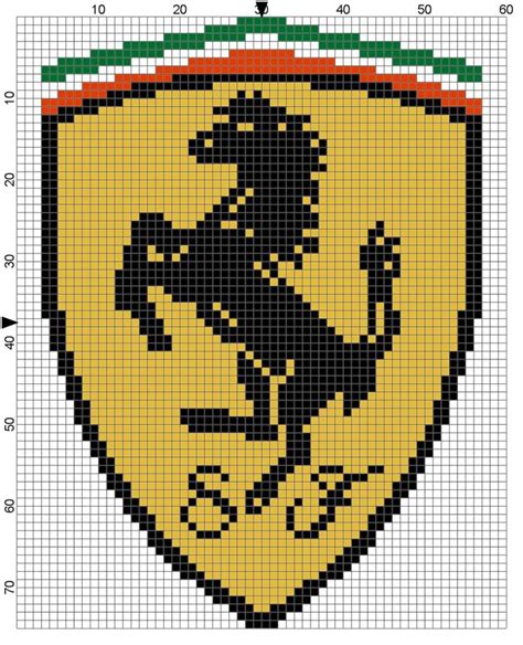 Ferrari | Pixel art voiture, Point de croix, Dessin petit carreau