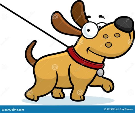 Cartoon Dog Walk Stock Vector Illustration Of Walk Leash 47296796