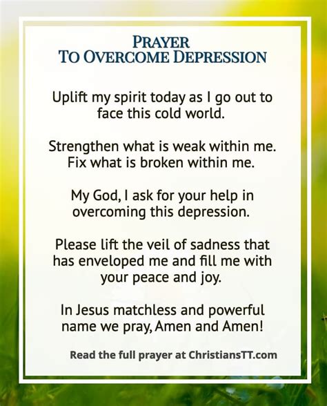 Prayer To Overcome Depression - ChristiansTT