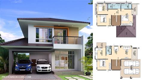 Simple House Design 8.5x12 with 4 bedrooms - House Design 3D