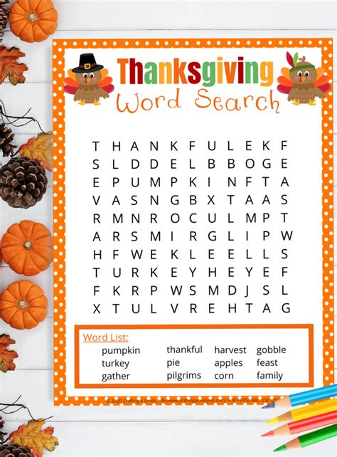 Printable Thanksgiving Words - Printable Word Searches