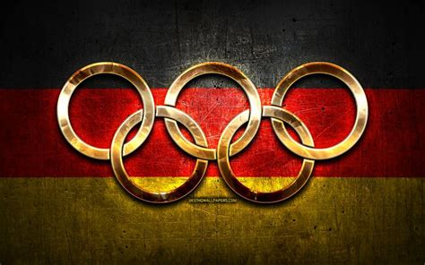 Download wallpapers German olympic team, golden olympic rings, Germany ...