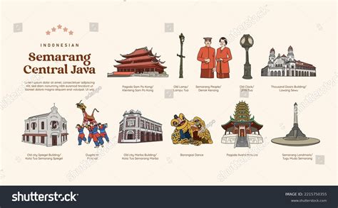 Isolated Semarang Central Java Indonesian Culture Stock Vector (Royalty ...