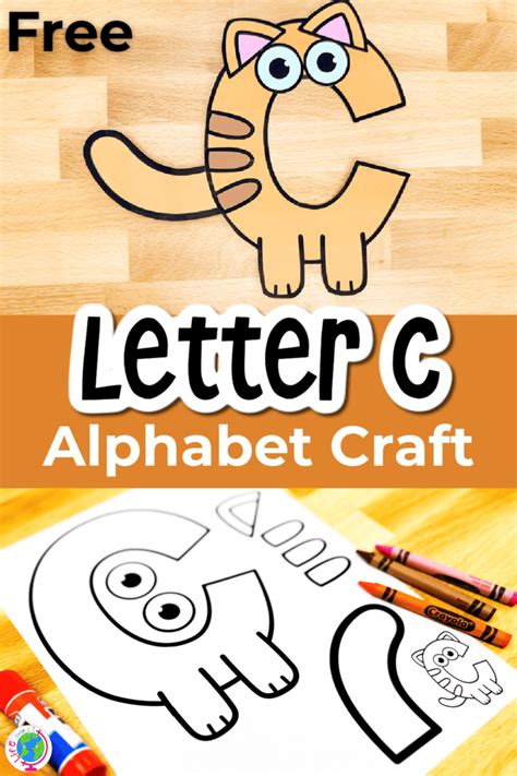 Free Printable Uppercase Letter C Craft: C is for Cat