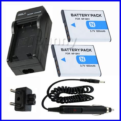 2 Battery + Charger for Sony Cyber shot DSC W510,DSC W515PS,DSC W520 ...