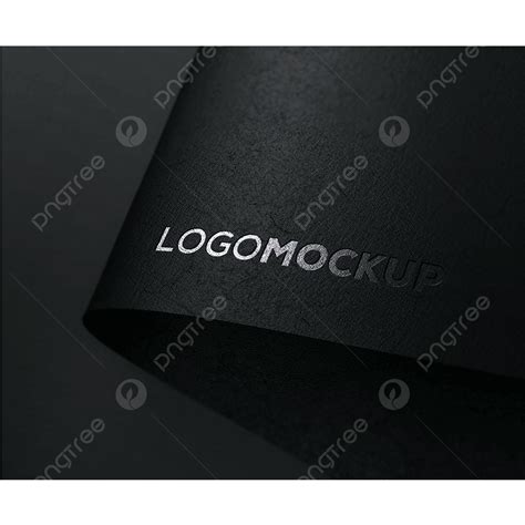 Realistic Logo Mockup On Black Paper Template Download on Pngtree