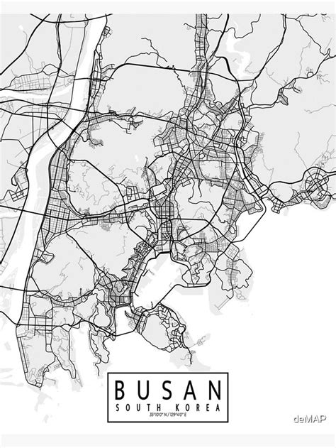 "Busan City Map of South Korea - Light" Poster for Sale by deMAP