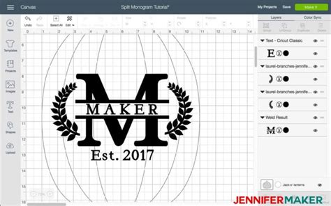 Cricut Split Monogram Tutorial + Free SVG! - Jennifer Maker