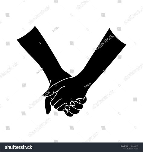 Couple Holding Hands Silhouette Vector Illustration Stock Vector ...