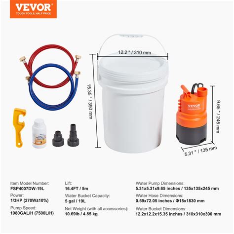 VEVOR Tankless Water Heater Flushing Kit, Includes Efficient Pump & 5 ...