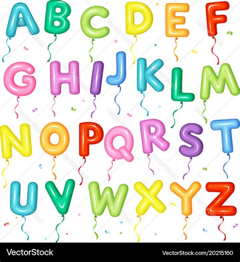 Balloon colorful font letters from a to z Vector Image